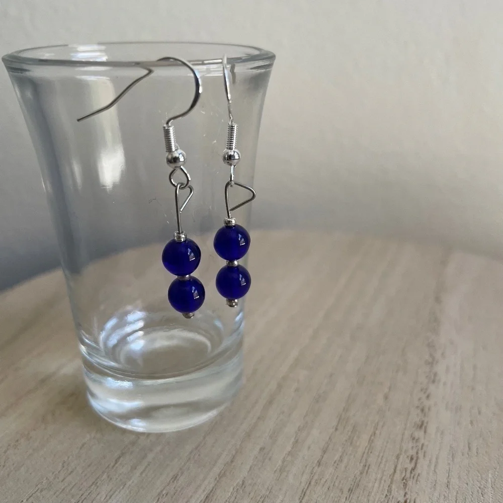 Blueberry Beaded Earrings